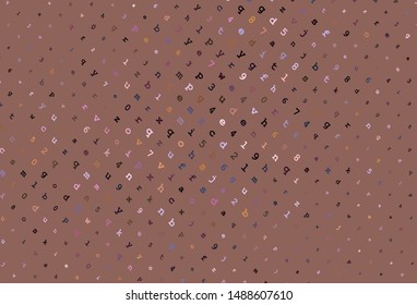 Light Pink, Yellow vector layout with latin alphabet. Shining colorful illustration with isolated letters. Pattern for booklets, leaflets of education.