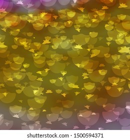Light Pink, Yellow vector layout with circles, stars. Abstract illustration with colorful shapes of circles, stars. Pattern for design of fabric, wallpapers.