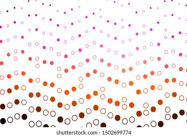 Light Pink, Yellow vector layout with circle shapes. Blurred bubbles on abstract background with colorful gradient. Completely new template for your brand book.