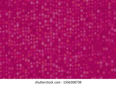 Light Pink, Yellow vector layout with algebra elements. Blurred design in simple style with collection of numerals. Smart design for university advert.