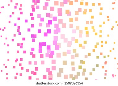 Light Pink, Yellow vector layout with lines, rectangles. Beautiful illustration with rectangles and squares. Pattern for commercials.