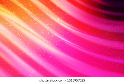 Light Pink, Yellow vector layout with cosmic stars. Shining illustration with sky stars on abstract template. Template for cosmic backgrounds.