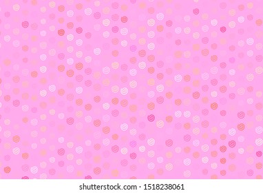 Light Pink, Yellow vector layout with curved lines. A completely new colorful illustration in simple style. A new texture for your  ad, booklets, leaflets.