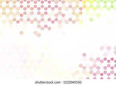 Light Pink, Yellow vector layout with curved lines. Colorful illustration in simple style with gradient. Template for cell phone screens.