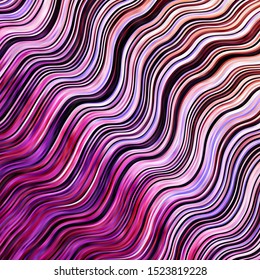 Light Pink, Yellow vector layout with curves. Brand new colorful illustration with bent lines. Pattern for websites, landing pages.