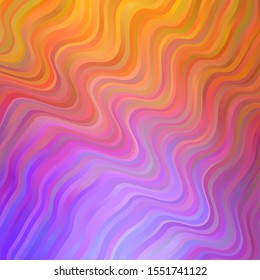 Light Pink, Yellow vector layout with circular arc. Abstract illustration with bandy gradient lines. Best design for your posters, banners.