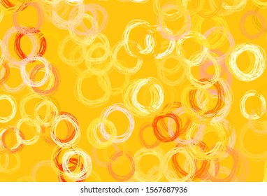 Light Pink, Yellow vector layout with circle shapes. Modern abstract illustration with colorful water drops. Pattern for ads, leaflets.