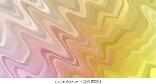 Light Pink, Yellow vector layout with wry lines. Gradient illustration in simple style with bows. Pattern for websites, landing pages.