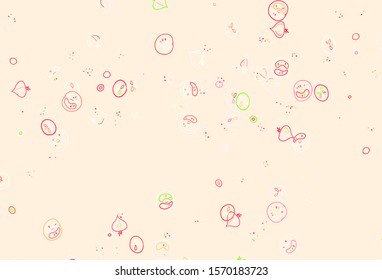 Light Pink, Yellow vector layout with restaurant food. Illustration with set of fresh food in doodle style. Pattern for menu of cafes, bars, restaurants.