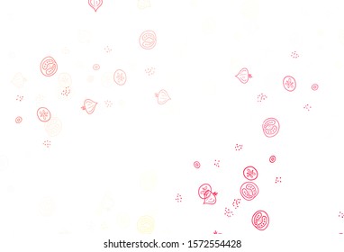 Light Pink, Yellow vector layout with restaurant food. Illustration with set of fresh food in doodle style. Pattern for menu of cafes, bars, restaurants.
