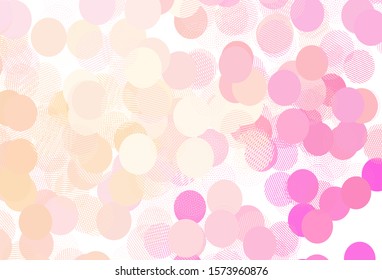 Light Pink, Yellow vector layout with circle shapes. Abstract illustration with colored bubbles in nature style. Pattern for futuristic ad, booklets.