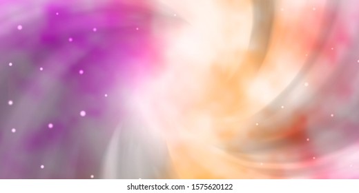 Light Pink, Yellow vector layout with bright stars. Modern geometric abstract illustration with stars. Pattern for websites, landing pages.