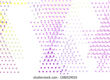 Light Pink, Yellow vector layout with circles, lines. Modern abstract illustration with colorful dots, lines. Pattern for commercials.