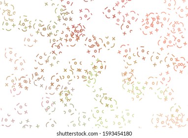 Light Pink, Yellow vector layout with algebra elements. Abstract illustration with colored algebra signs. Smart design for university advert.