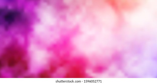 Light Pink, Yellow vector layout with cloudscape. Colorful illustration with abstract gradient clouds. Pattern for your booklets, leaflets.