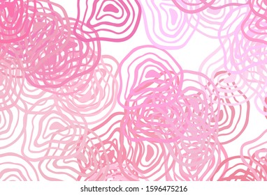 Light Pink, Yellow vector layout with curved lines. Colorful illustration in simple style with gradient. Brand new design for your ads, poster, banner.