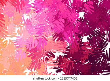 Light Pink, Yellow vector layout with flat lines. Blurred decorative design in simple style with lines. Pattern for ads, posters, banners.