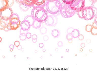Light Pink, Yellow vector layout with circle shapes. Abstract illustration with colored bubbles in nature style. Pattern for textures of wallpapers.