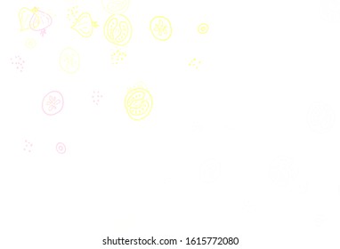 Light Pink, Yellow vector layout with restaurant food. Abstract background with colorful Fast Food illustrations. Pattern for menu of cafes, bars, restaurants.