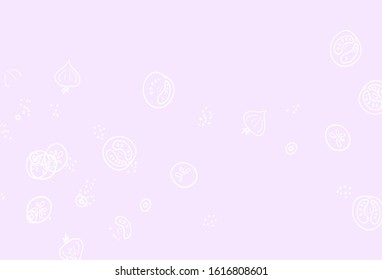 Light Pink, Yellow vector layout with restaurant food. Glitter abstract sketch with gourmet food. Doodle design for your business advert of cafes.
