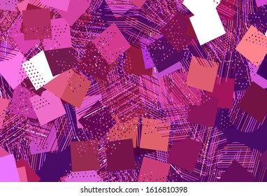 Light Pink, Yellow vector layout with circles, lines, rectangles. Illustration with set of colorful circles, triangles, squares. Smart design for your adverts.