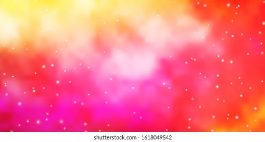 Light Pink, Yellow vector layout with bright stars. Blur decorative design in simple style with stars. Theme for cell phones.