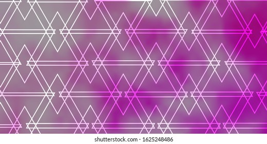 Light Pink, Yellow vector layout with lines, triangles. Abstract gradient illustration with triangles. Template for landing pages.