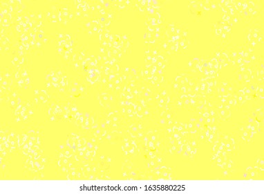 Light Pink, Yellow vector layout with algebra elements. Modern geometrical illustration with numerals. Best design a poster, banner of a math college.