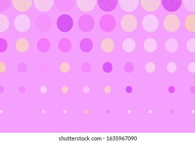 Light Pink, Yellow vector layout with circle shapes. Beautiful colored illustration with blurred circles in nature style. Design for poster, banner of websites.