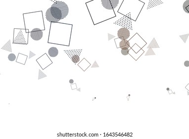 Light Pink, Yellow vector layout with circles, lines, rectangles. Glitter abstract illustration with spheres, squares, lines. Best design for poster, banner.