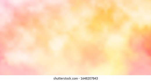 Light Pink, Yellow vector layout with cloudscape. Illustration in abstract style with gradient clouds. Pattern for your commercials.