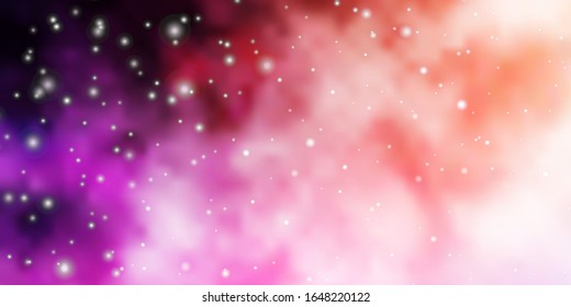 Light Pink, Yellow vector layout with bright stars. Shining colorful illustration with small and big stars. Theme for cell phones.
