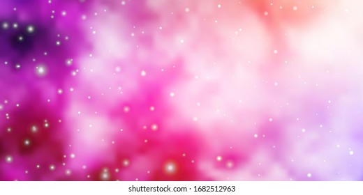Light Pink, Yellow vector layout with bright stars. Shining colorful illustration with small and big stars. Theme for cell phones.