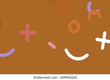 Light Pink, Yellow vector layout with algebra elements. Abstract illustration with colored algebra signs. Pattern for ad, booklets, leaflets of education.