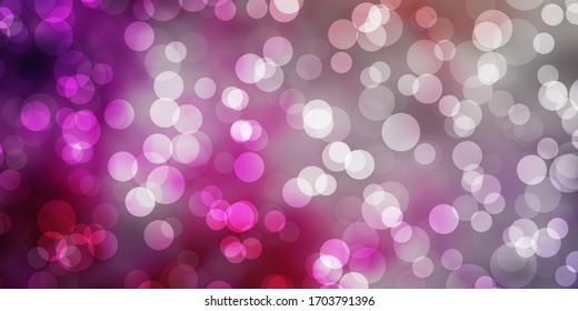 Light Pink, Yellow vector layout with circle shapes. Glitter abstract illustration with colorful drops. New template for a brand book.