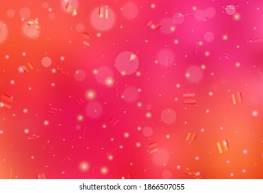 Light Pink, Yellow vector layout with circle shapes. Modern abstract illustration with colorful water drops. Base for booklets, leaflets