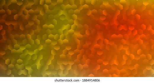 Hellrosa, gelbe Vektorgrafik mit Formen von Hexagonen. Moderne abstrakte Illustration im sechseckigen Stil mit Farbverlauf. Ihr Markenbuchcover.