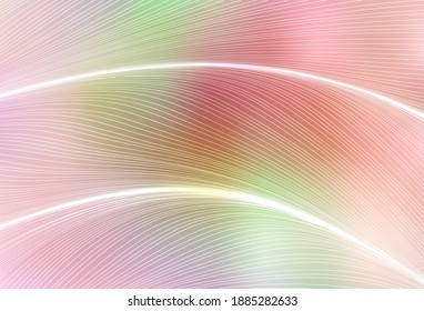Light Pink, Yellow vector layout with bent lines. A shining illustration, which consists of curved lines. Pattern for your design.