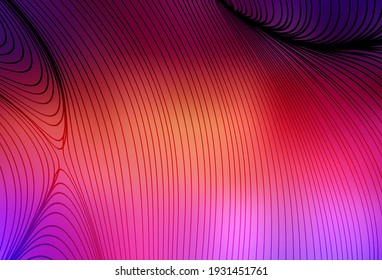 Light Pink, Yellow vector layout with wry lines. Shining colorful illustration in simple curve style. Background for cell phone screens.