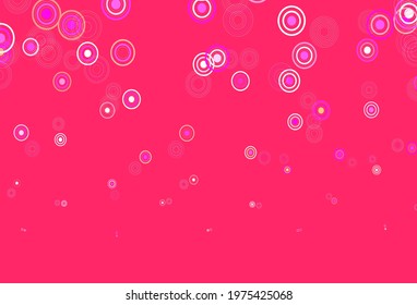 Light Pink, Yellow vector layout with circle shapes. Glitter abstract illustration with blurred drops of rain. New template for your brand book.