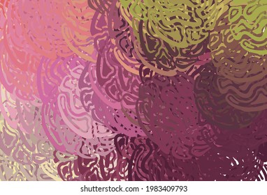 Light Pink, Yellow vector layout with wry lines. Colorful abstract illustration with gradient lines. Best design for your business.