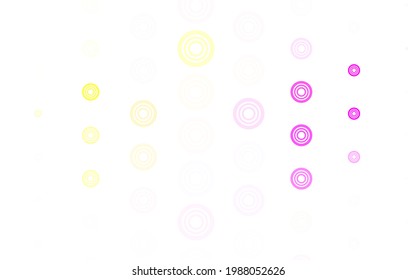 Light Pink, Yellow vector layout with circle shapes. Illustration with set of shining colorful abstract circles. Pattern for futuristic ad, booklets.