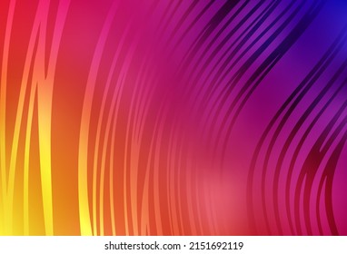 Light Pink, Yellow vector layout with bent lines. Glitter abstract illustration with wry lines. Best design for your business.