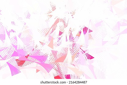 Diseño vectorial amarillo rosa claro con líneas, triángulos. Ilustración de gradiente abstracta con triángulos. Diseño sencillo para su sitio web.