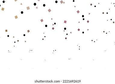 Light Pink, Yellow vector layout with circles, lines, rectangles. Circles, lines, rhombus with colorful gradient. Pattern can be used for websites.
