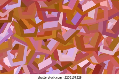 Diseño vectorial amarillo rosa claro con formas hexagonales. Ilustración de hexágonos coloreados en la superficie borrosa. Diseño para afiches y banners de sitios web.