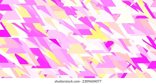 Light pink, yellow vector layout with triangle forms. Outstanding abstract illustration with range of colorful triangles. Start design for insperarion.