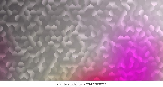 Diseño vectorial amarillo y rosa claro con formas de hexágonos. Fondo creativo de borrosidad con coloridos hexágonos simples. Afiche del sitio web , diseño de pancartas.