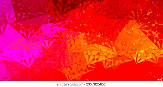 Light Pink, Yellow vector layout with triangle forms. Magnificent abstract illustration with triangular shapes , forms. Pattern for wallpapers.