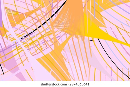 Light Pink, Yellow vector layout with curved lines.